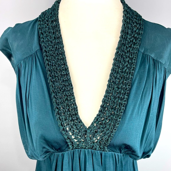 French Connection Dressy Dress V-Neck Bright Jade Color - Picture 2 of 7